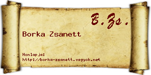 Borka Zsanett névjegykártya