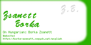 zsanett borka business card